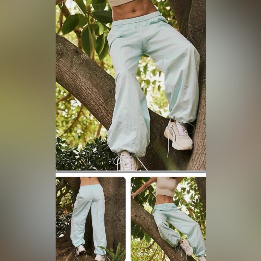 Free people movement “off the record track pants” in blue - size medium